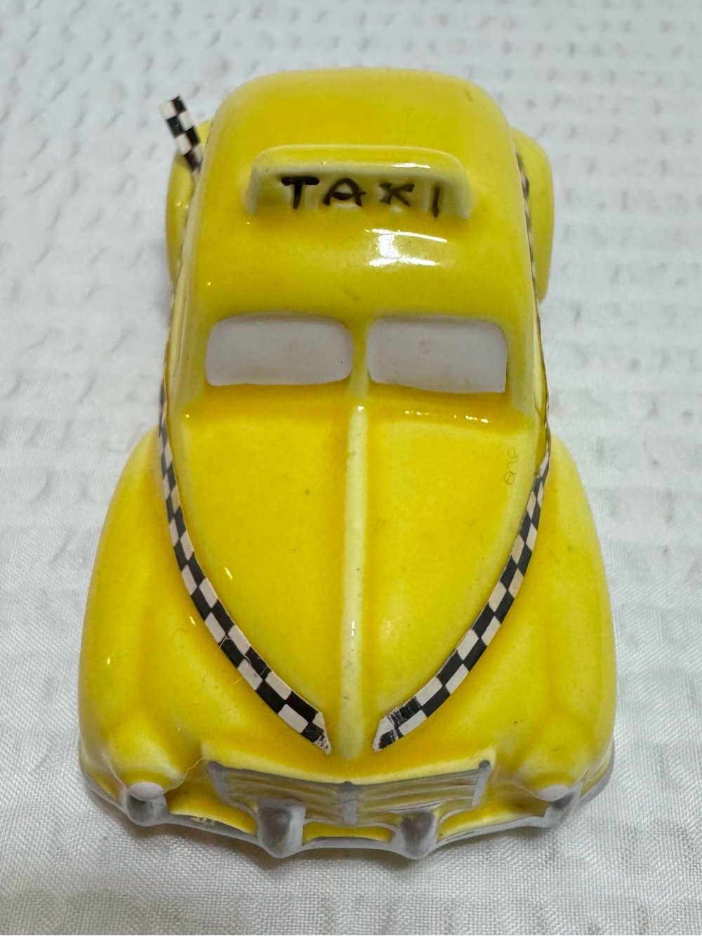 Vintage ceramic department 56 Yellow Taxi Ceramic Toy Car - Kids Toys